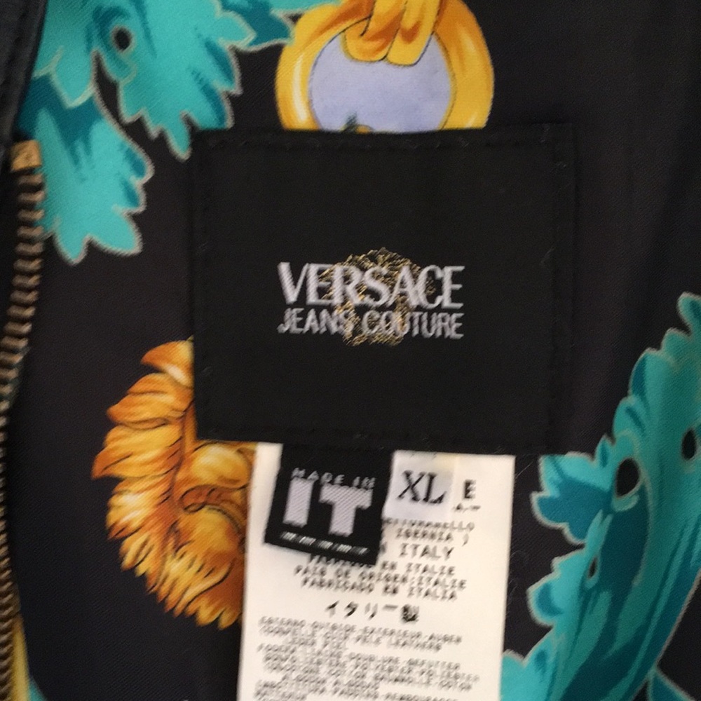 VERSACE REAL LEATHER EMBROIDERED FRONT ZIP PRETTY LINING JACKET SIZE XL … - Picture 5 of 14